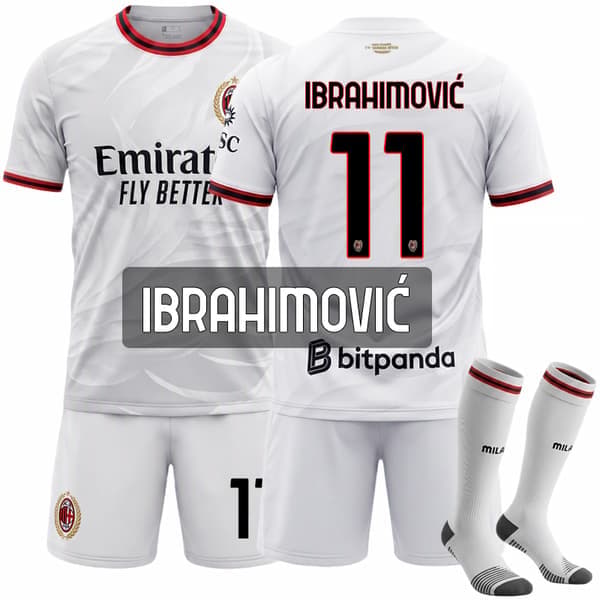 26-27 AC Milan Bortetrøye Hvit Nr.11 Ibrahimovic 26 26