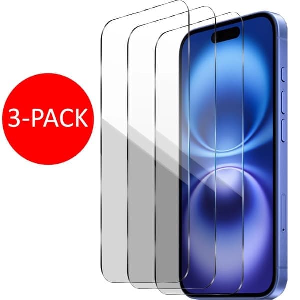 3-pack iPhone 16 Skärmskydd Härdat Glas Premium Transparent