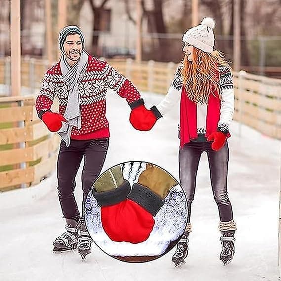 Hånd i hånd handsker par elskerhandsker vintervarme handsker Valentinsdag gaver til par handsker vintervarme handsker, rød Red