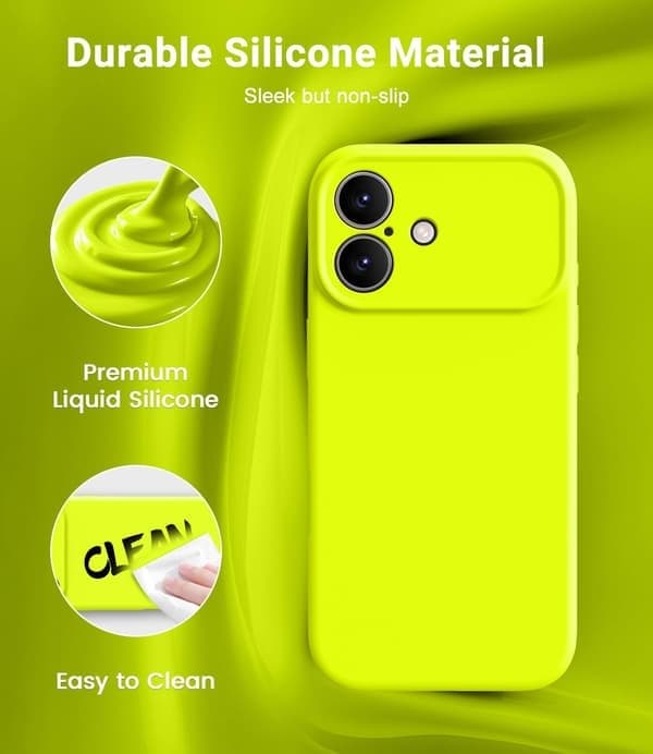 Silikone telefoncover til iPhone 17 Pro Max, MagSafe-kompatibel, stødsikker, fluorescerende gul jaune fluo iPhone 17 Pro Max