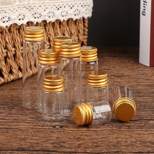 10 kpl 5/7/10/14/18/20 ml lasipullo pieni lasipurkki sinetöity pullo, 22*30mm, 5ml 22*30mm, 5ml
