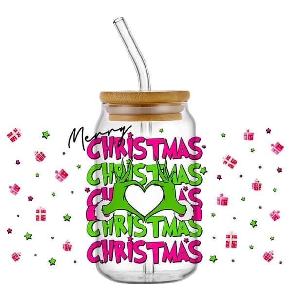 Miniso jul-transferdekaler vattentät UV DTF kopp- och muggdekal DIY 3D-dekal för 16oz Libbey-glas, W1477 W1477