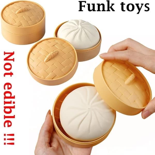 Stressboll, stressreducerande boll, 1 st Bun Squishy, Late