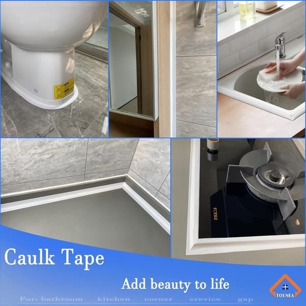 Forseglingstape, Vanntett Selvklebende Forseglingslist for Bad, Hvit, 3,2 M