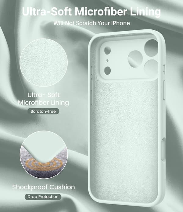 Silikonfodral för iPhone 17 Air, MagSafe-kompatibel, Stötsäker, Mintgrön vert menthe iPhone 17 Air