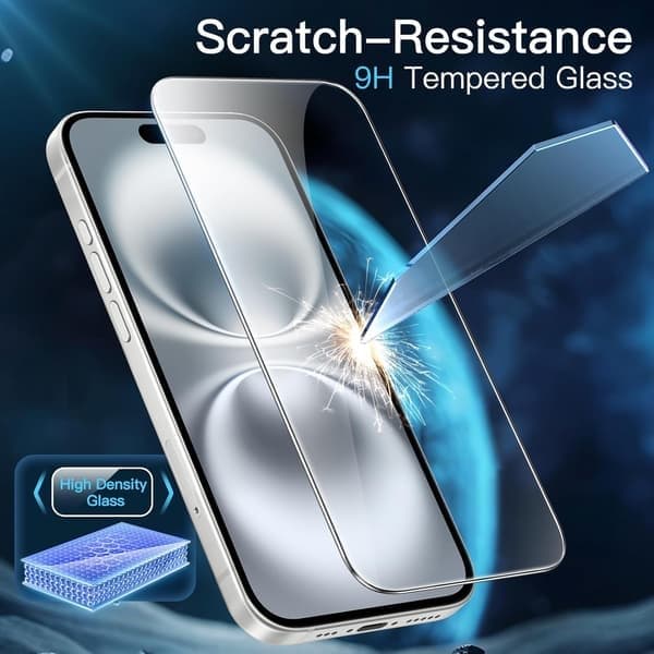 3-pack iPhone 16 Skärmskydd Härdat Glas Premium Transparent