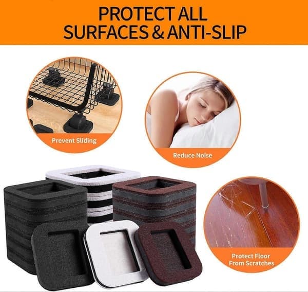 Møbelfiltputer Hjulkopper for harde gulv, Møbelputer med filtbunn for møbler, sofaer, senger, 5 stk svart 5 Pcs Black
