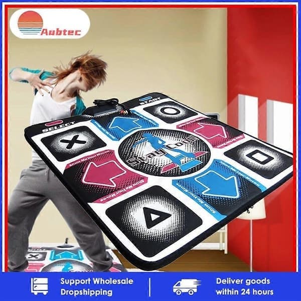 Dansemåtte Dansetrin Dansemåtter Måtte Dansepuder USB Skridsikker DDR Dansetrin Dansemåtte Danser Sort