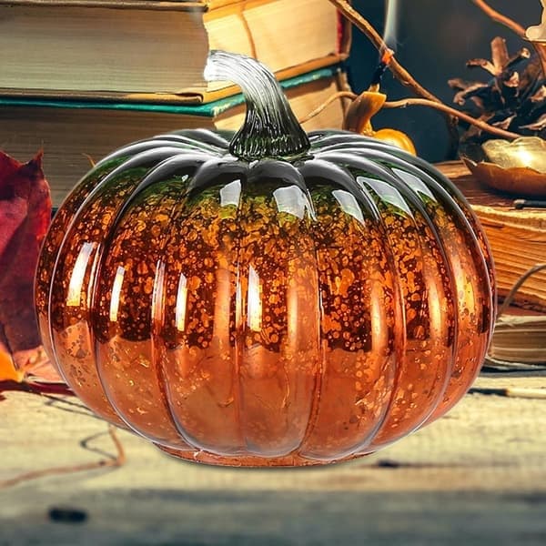 Græskarlamper, Glitrende Glasgræskar, Stemningsbelysning Halloween Dekorationer Borddekorationer, A a