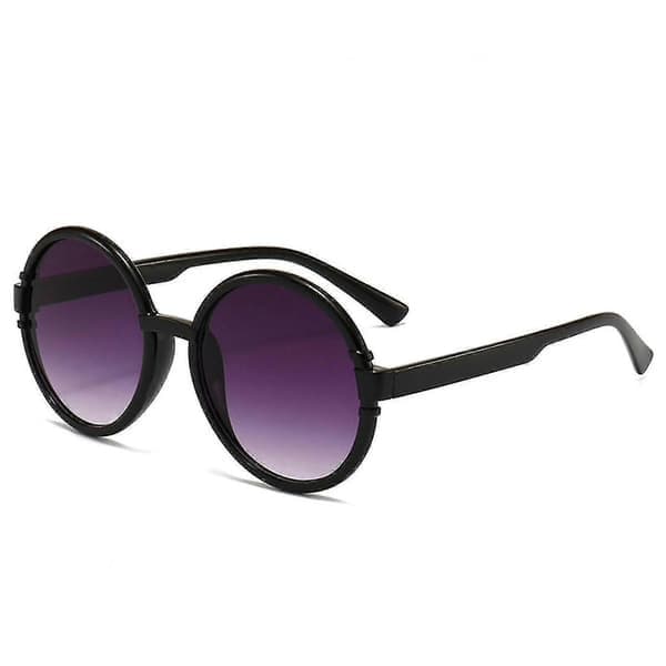 Kvinders solbriller med rund stor ramme, overdimensionerede runde stel, personlige solbriller til sport og udendørs, gradient sort ramme Gradient Black Frame