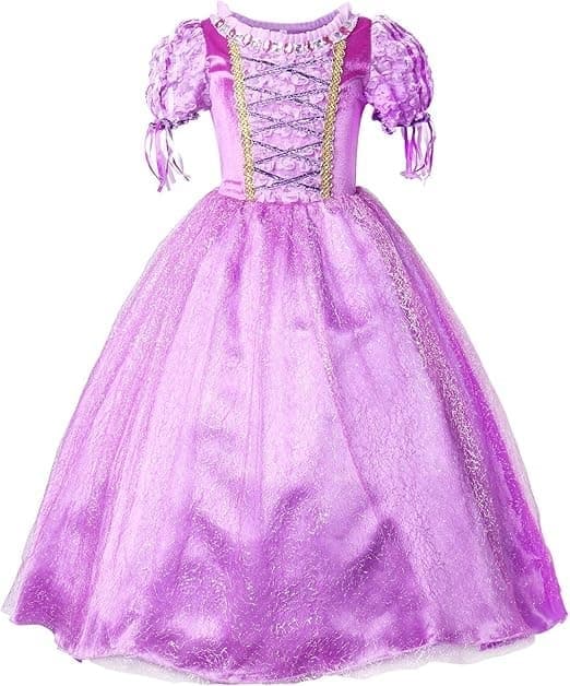 Prinsessan Rapunzel Maskeraddräkt Flickklänning (120cm)