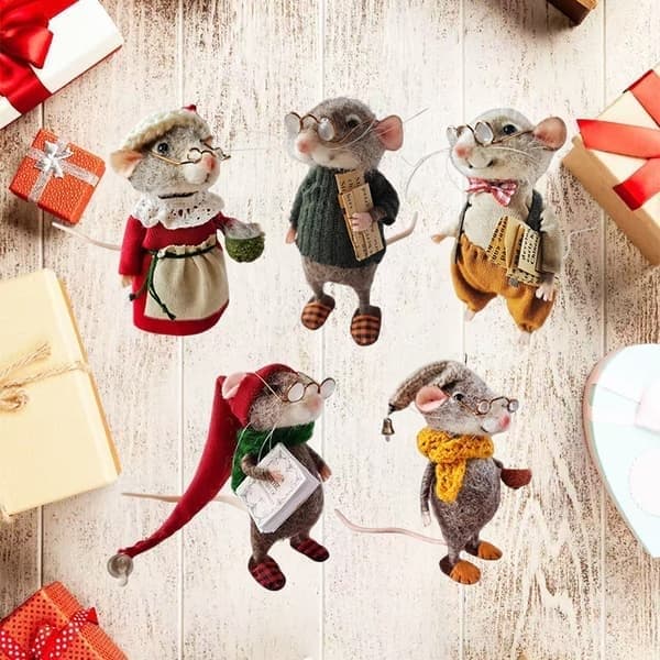 Filte Mus Sæt Håndlavede Filte Mus Julefilte Mus, E E