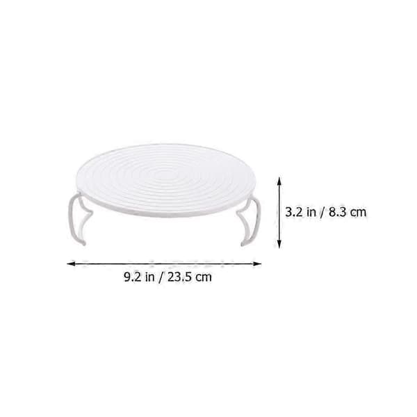 2-pack Mikrovågsugn Tallriksstaplar Plastbrickor Multifunktionell Hylla Steg Mat Rund Kylning Vit
