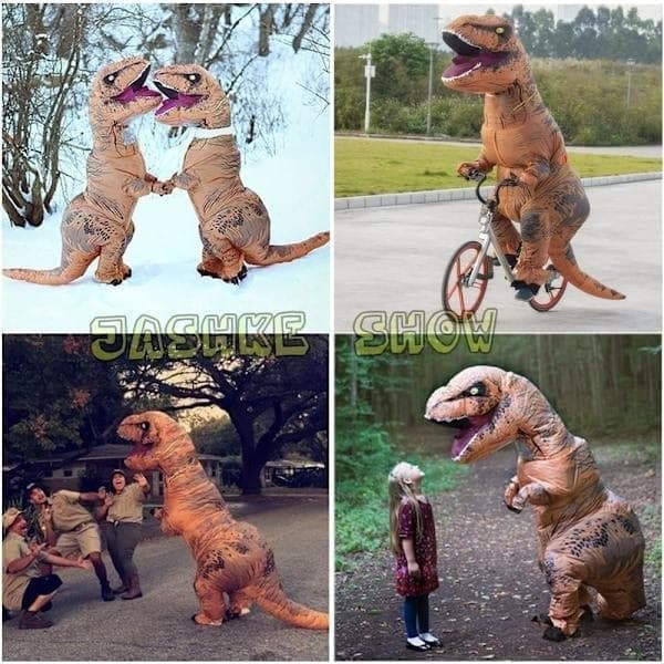 Oppblåsbar T-Rex dinosaurkostyme til barn