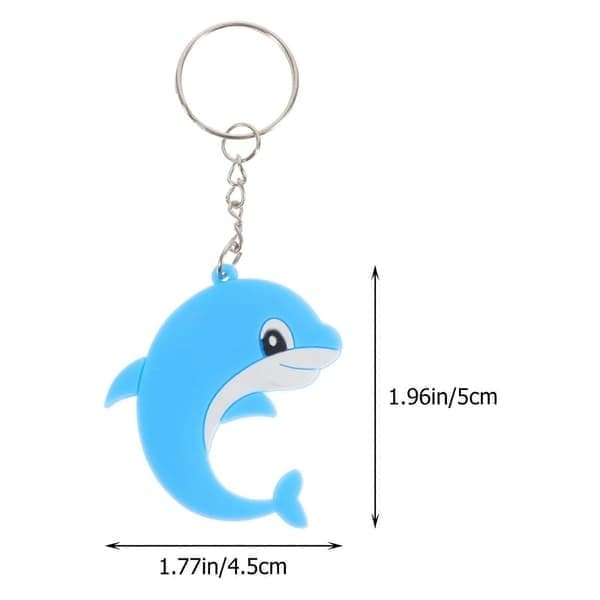 21 st tecknade delfinnyckelringar dekorativa delfinhängen PVC-väskberlocker