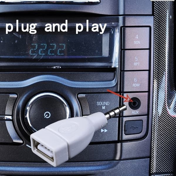 Lydkonverter 3,5 mm AUX han til USB 2.0 hunstik til musikafspilning 2 stk, 2 stk 2pc
