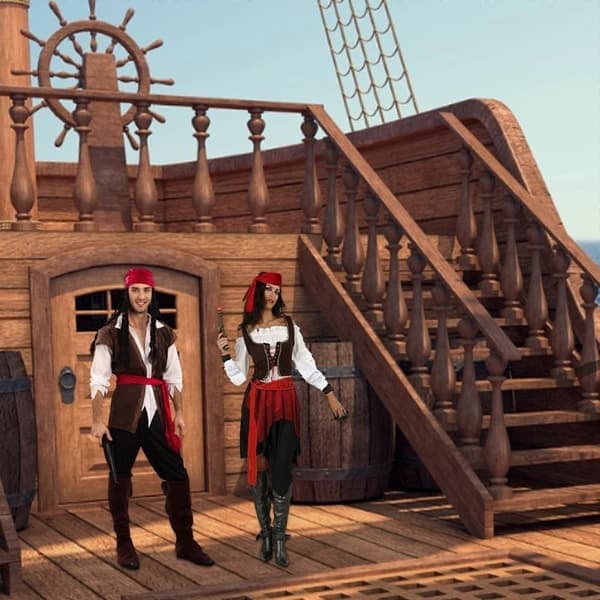 Piratkostume til voksne, piratkostumer til mænd/kvinder