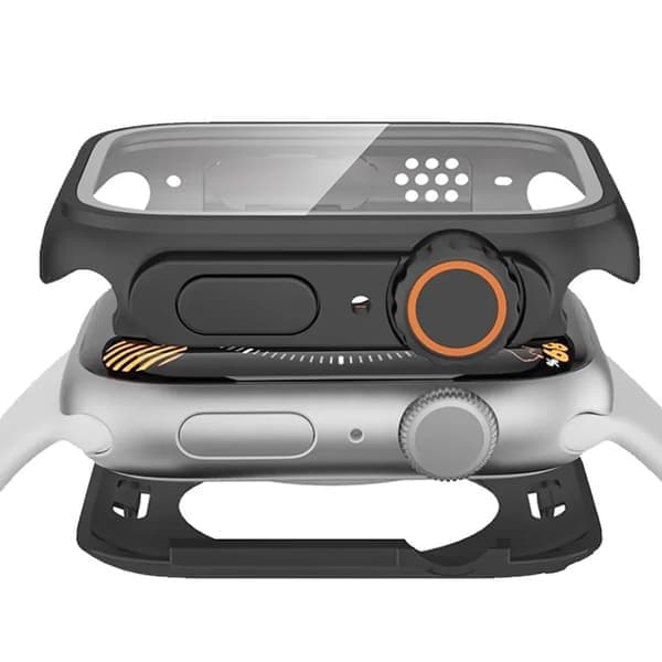 Urkasse med skærmbeskytter til Apple Watch 44mm, Blå Blue 44mm