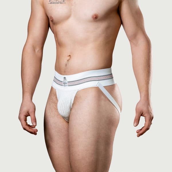 Den Originala Nr. 10 Simmar/Jogger Jockstrap 3 Tum Vit, Herrkalsonger, M, Vit M White