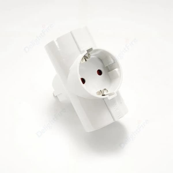 EU-stik Multi-strømadapterstik Europæisk Standard 1 til 1/2/3-vejs Multi-stik Euro-konverteradapter Elektrisk, 1 til 2 stik 4,8 mm 1 To 2 Socket 4.8mm