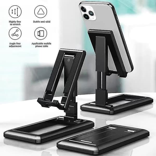 Sammenfoldelig bordholder til tablet og mobiltelefon til iPad iPhone Samsung Justerbar bordmontering Smartphoneholder