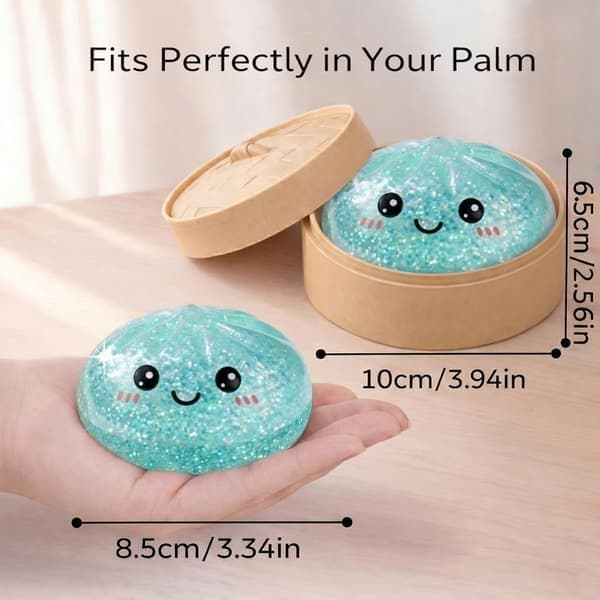 Dumpling Squishies Mystery Box, Mjuk Dumpling Stressavlastande Sensorisk Leksak för Vuxna, Ljusblå light blue