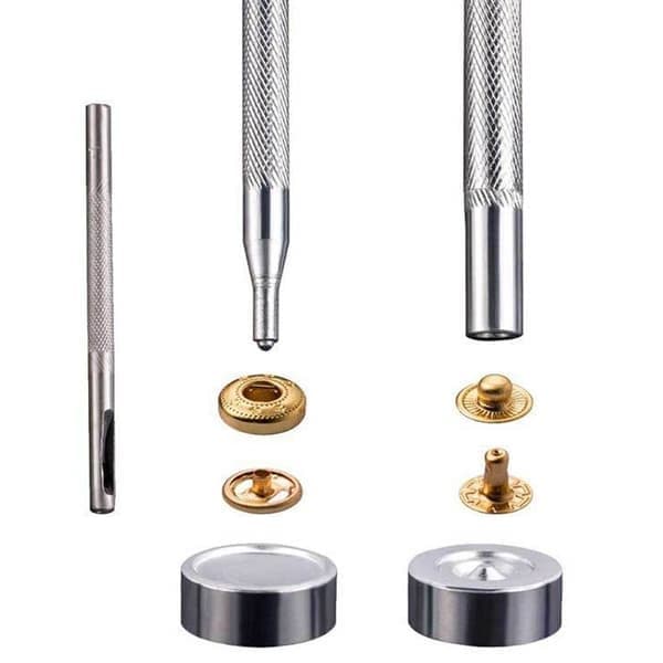 633 Blå trykknapper + 6 farver, 120 sæt knapper i én æske, 12,5 mm metal trykknapper