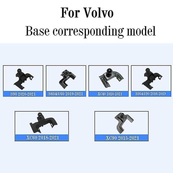 Telefonholderbase for Volvo XC60 2018-2021 modeller, biltilbehør