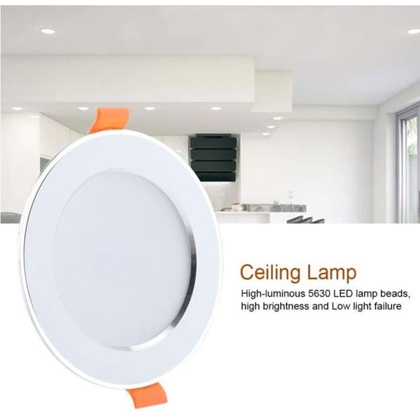 9W LED innfelt taklampe med bevegelsessensor - hvit, 3000-6500K