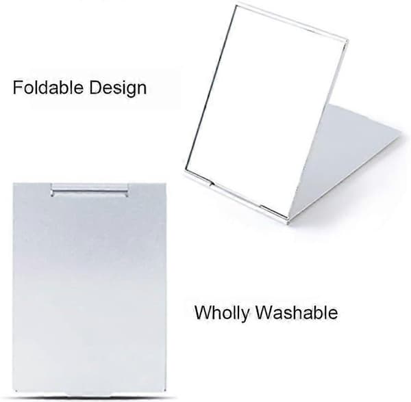 Bærbart foldespejl, Unisex Ultra Slim Holdbart Lille Bordplade Foldbart Kompakt Makeup Spejl til Rejser (11,7x8cm)