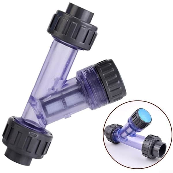 20 mm PVC Y-filter (20-63 mm justerbar indvendig diameter) - netfilter til akvarier og vanding