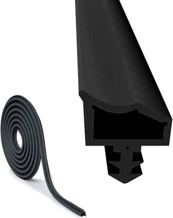 Dörrtätning, 10m PVC - Längd 10m - Spår 4mm - Djup 7mm
