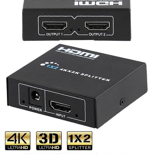 1 in 2 ut 4K x 2K HDMI-splitteradapter stöder 3D Full HD 1080P-upplösning för PS3 Xbox HDTV DVD