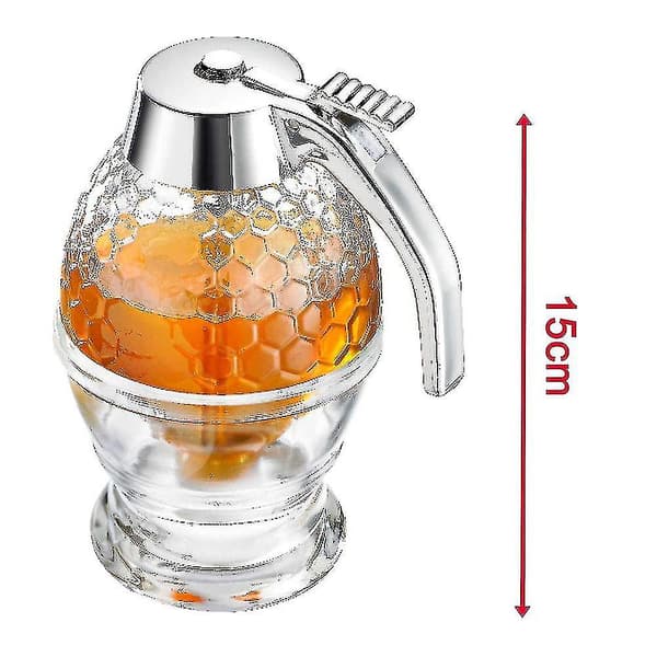 Honungsdispenser med förvaringsställ, 200 ml sirapsdispenserburk