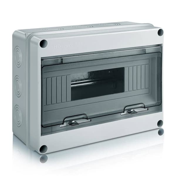 12-moduls elskåp - IP65 - ABS/PC - Väggmontering