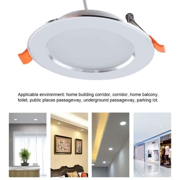 9W LED innfelt taklampe med bevegelsessensor - hvit, 3000-6500K