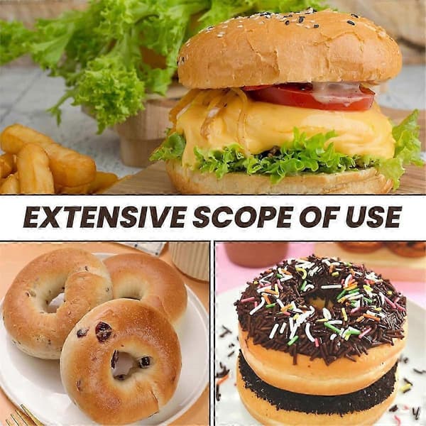 Silikoneforme, Donutform til bagning, Donutpande sæt, 6 stk. kageforme til bagel og donutkagepander