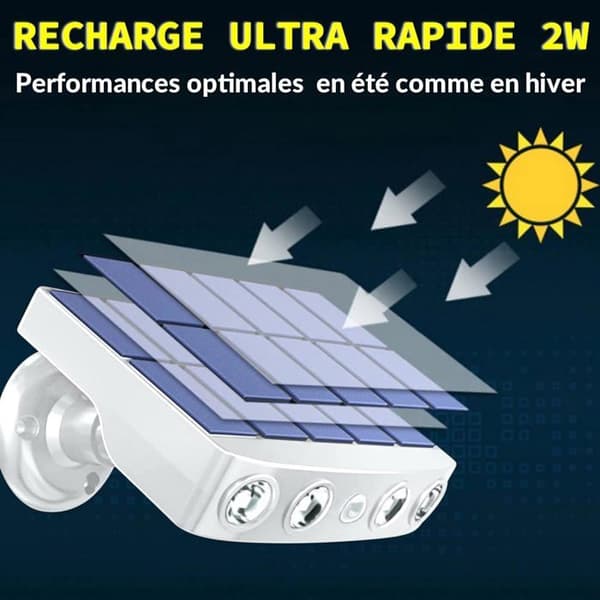 COB 4 LED Utomhus Solcellslampa - 500 lm - Rörelsesensor - IP65 Justerbar
