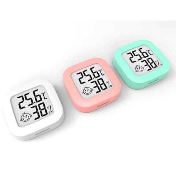 3-delad mini inomhustermometer hygrometer, digital termohygrometer med noggrann omgivningstemperaturmätare