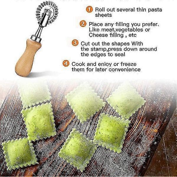 Kutter for deig - Pastahjulskutter - Ravioli-stansehjulskutter Deigkutter for kjøkken