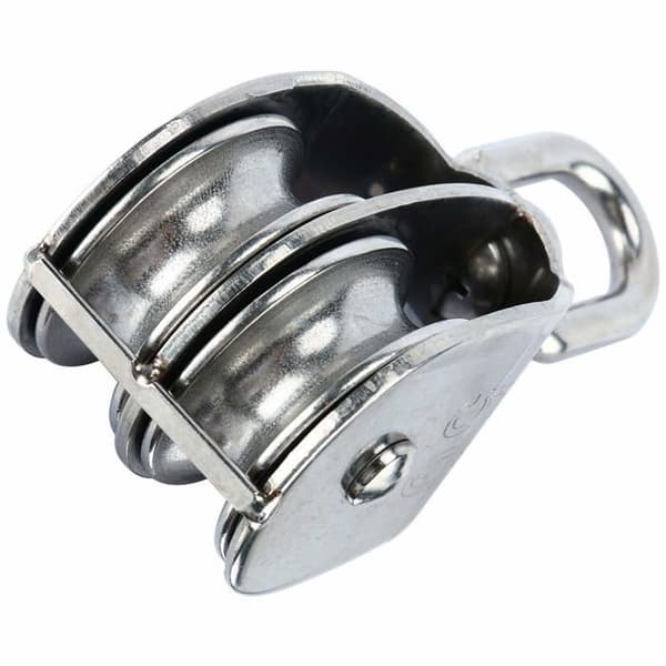 Dobbelt remskive M50 - 304 rustfrit stål - 400 kg bæreevne - Til reb <10 mm