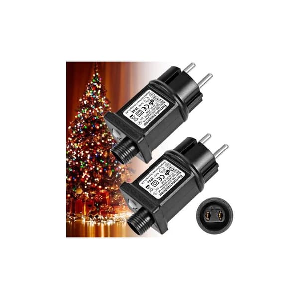 2-delt 24V 6W LED strømforsyningstransformator, IP44 lavspent blinkende driveradapter med 8 moduser, timer og minnefunksjon for lyslenker