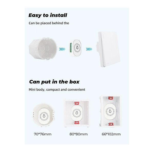 Tuya Smart WiFi Fläkt Takfläkt Switch Modul Vit
