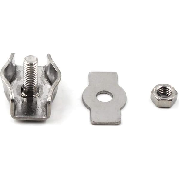 Duplex 2-stolpers wiretauklemme i rustfritt stål, M4 20 stk.