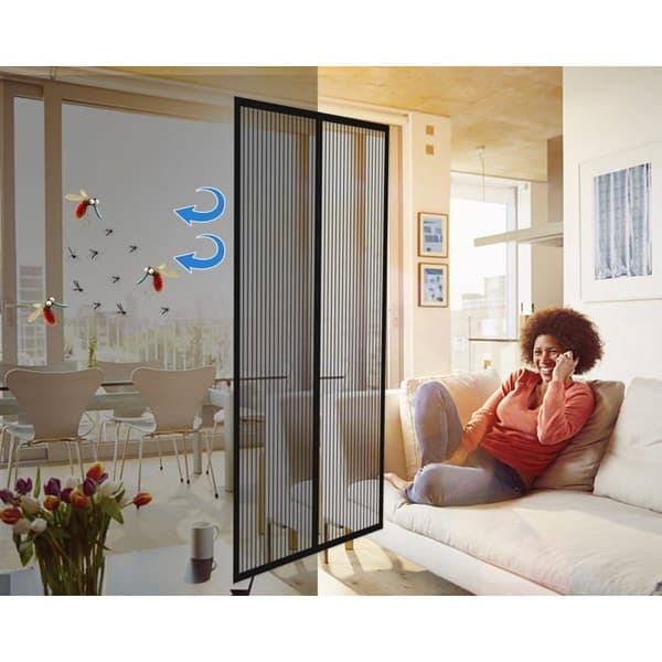 Magnetisk myggenet til franske døre 110x210 cm - sort insektnet