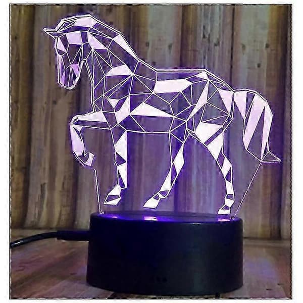 3D illusjon nattlampe S SUNINESS LED hestelys for barn, dekorasjon, bursdagsgave