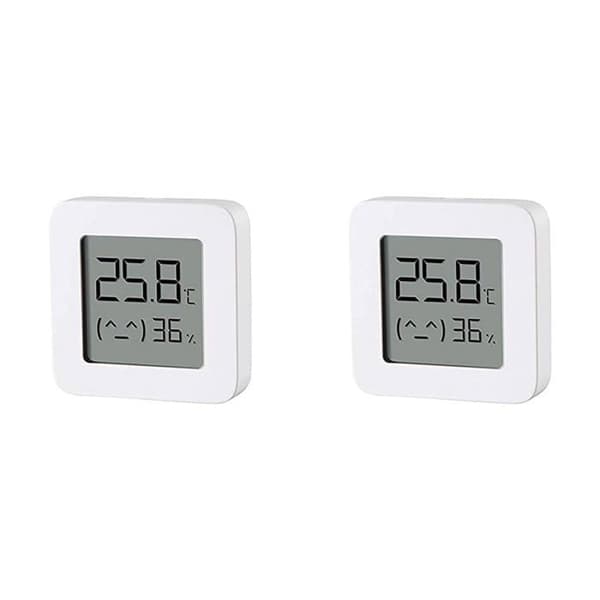Innendørs termometer og hygrometer med 1,5\" LCD-skjerm, Bluetooth, CR2032-batteri, hvit