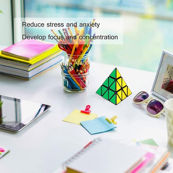 Pyramide Speed Cube, 3x3x3 Pyramide Speed Cube Trekant Cube Puzzle Magic Cube A