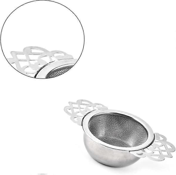 2-pak Filter Te-si med Drypbakker Te-si Rustfrit Stål Si til Løse Te-blade Filter