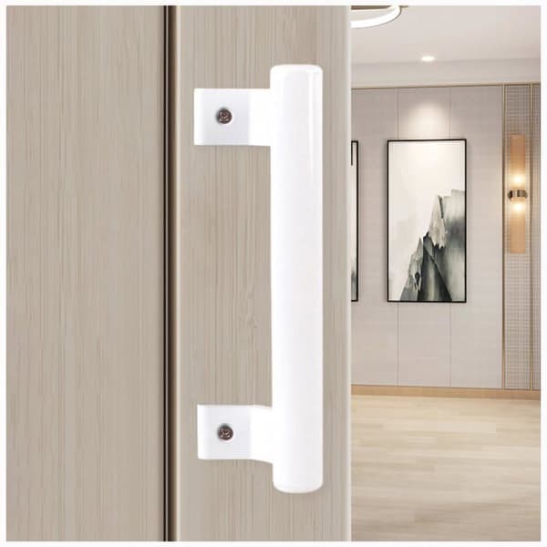 8\" Aluminium Skyvedørhåndtak - Pakke med 2, Hvit, Rustfritt